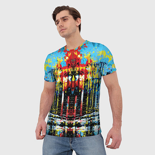 Мужская футболка Зеркальная абстракция - нейросеть / 3D-принт – фото 3