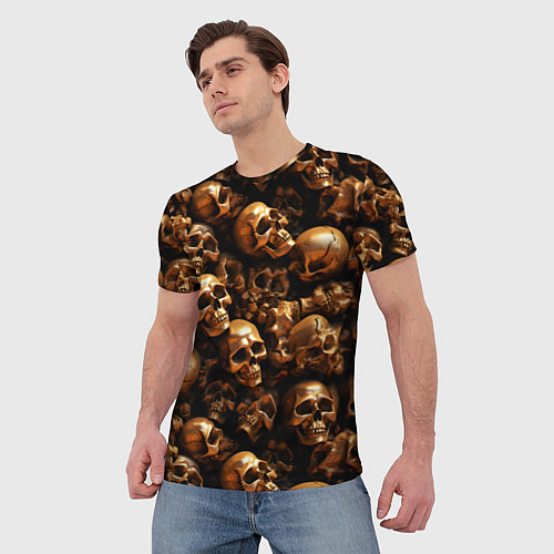 Мужская футболка Медные черепа / 3D-принт – фото 3