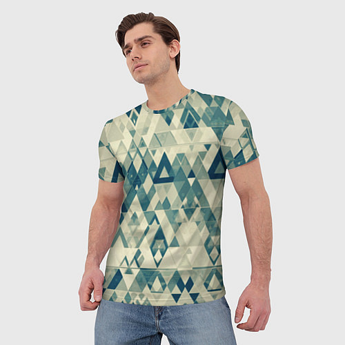 Мужская футболка Абстракция светло-зеленый / 3D-принт – фото 3