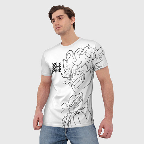 Мужская футболка Ван пис - Луффи гир 5 / 3D-принт – фото 3