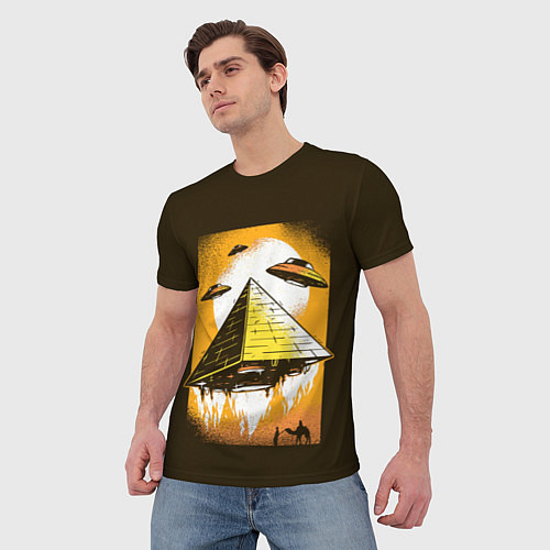 Мужская футболка Pyramid launch / 3D-принт – фото 3
