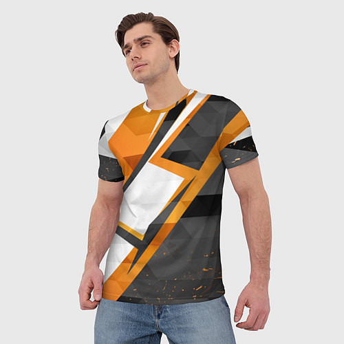 Мужская футболка Абстрактный полигональный узор Asiimov / 3D-принт – фото 3