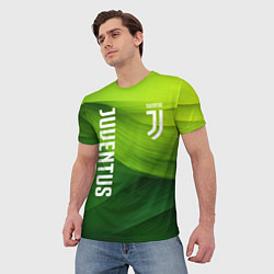 Футболка мужская Ювентус лого на зеленом фоне, цвет: 3D-принт — фото 2