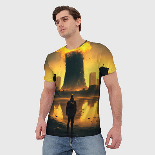 Мужская футболка Парень напротив взрыва / 3D-принт – фото 3