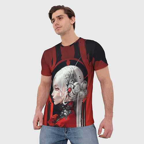 Мужская футболка Девушка биоандроид / 3D-принт – фото 3