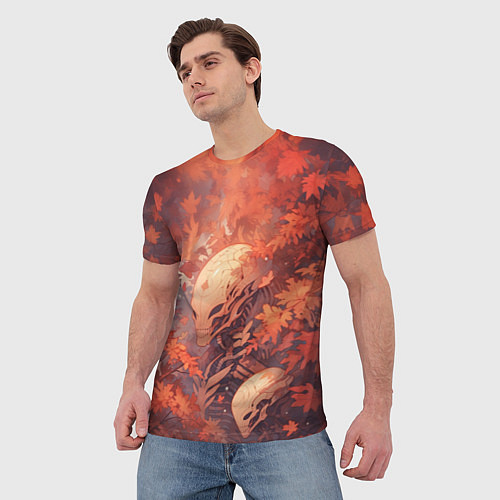 Мужская футболка Ксеноморф в осенней листве / 3D-принт – фото 3