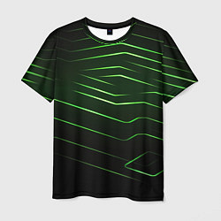 Футболка мужская Green abstract dark background, цвет: 3D-принт