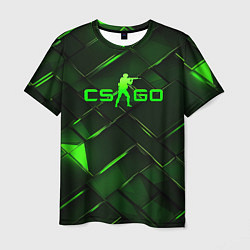 Футболка мужская CSGO green abstract elements, цвет: 3D-принт