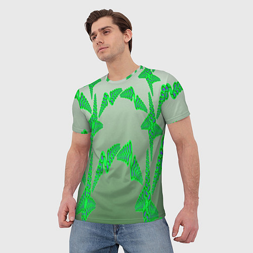 Мужская футболка Растительный паттерн / 3D-принт – фото 3