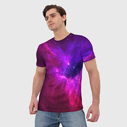 Футболка мужская Бескрайнее космическое пространство - галактика, цвет: 3D-принт — фото 2