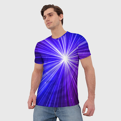 Мужская футболка Космическое свечение / 3D-принт – фото 3