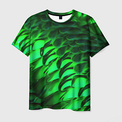 Футболка мужская Зеленая объемная текстура, цвет: 3D-принт