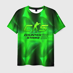 Футболка мужская Counter strike 2 green logo, цвет: 3D-принт