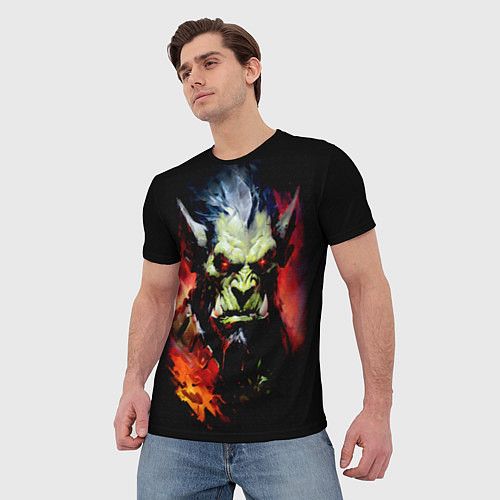 Мужская футболка Орк в огне / 3D-принт – фото 3