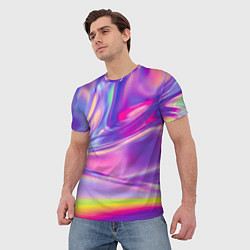 Футболка мужская Радужное северное сияние, цвет: 3D-принт — фото 2