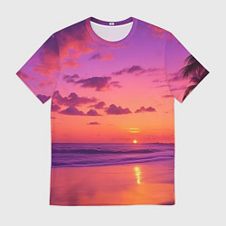 Футболка мужская Пляж vice city, цвет: 3D-принт