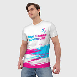 Футболка мужская JoJo Bizarre Adventure neon gradient style: символ, цвет: 3D-принт — фото 2