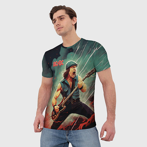 Мужская футболка AC DC rock / 3D-принт – фото 3