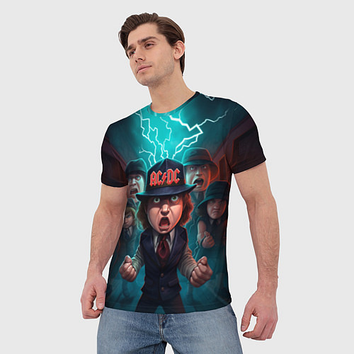 Мужская футболка ACDC cartoon / 3D-принт – фото 3