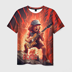 Футболка мужская ACDC fire rock, цвет: 3D-принт
