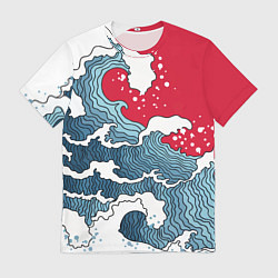 Футболка мужская Страна восходящего солнца - большая волна, цвет: 3D-принт