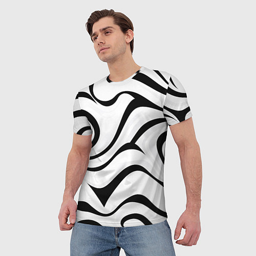 Мужская футболка Анималистическая абстракция зебры / 3D-принт – фото 3