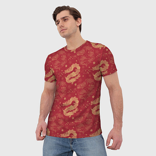 Мужская футболка The chinese dragon pattern / 3D-принт – фото 3