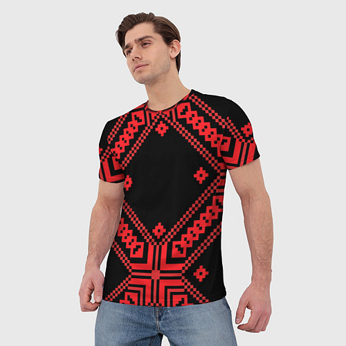 Мужская футболка Национальный черный / 3D-принт – фото 3