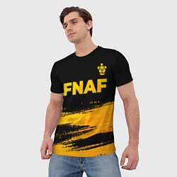 Футболка мужская FNAF - gold gradient: символ сверху, цвет: 3D-принт — фото 2