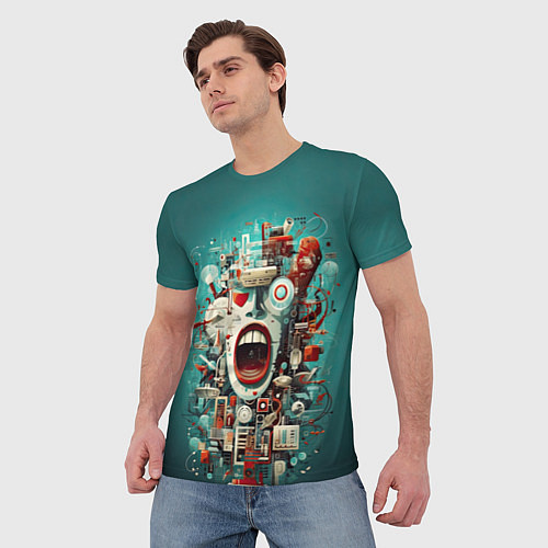 Мужская футболка Абстракционный крик / 3D-принт – фото 3