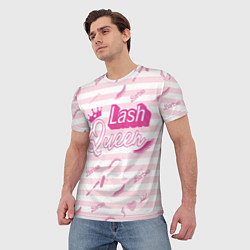 Футболка мужская Lash queen - pink Barbie pattern, цвет: 3D-принт — фото 2