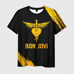 Футболка мужская Bon Jovi - gold gradient, цвет: 3D-принт