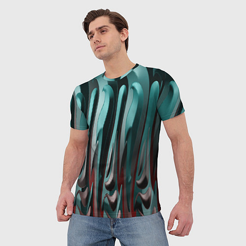 Мужская футболка Металлический рельеф / 3D-принт – фото 3