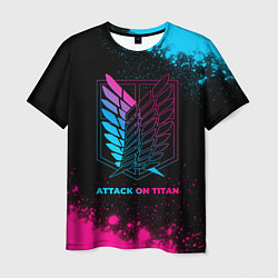 Футболка мужская Attack on Titan - neon gradient, цвет: 3D-принт
