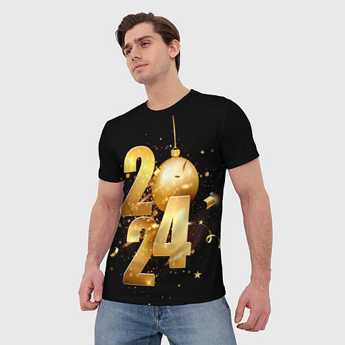 Мужская футболка Новый 2024 год / 3D-принт – фото 3
