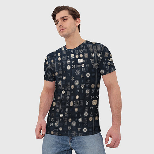 Мужская футболка Загадка ребус из цифр и знаков / 3D-принт – фото 3