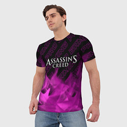 Футболка мужская Assassins Creed pro gaming: символ сверху, цвет: 3D-принт — фото 2