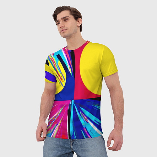 Мужская футболка Pop art composition - neural network / 3D-принт – фото 3