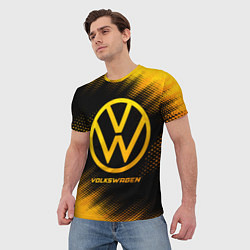 Футболка мужская Volkswagen - gold gradient, цвет: 3D-принт — фото 2