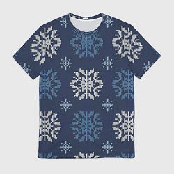 Футболка мужская Снежинки спицами - узоры зимы, цвет: 3D-принт