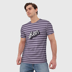 Футболка мужская Кен - темная полоска, цвет: 3D-принт — фото 2