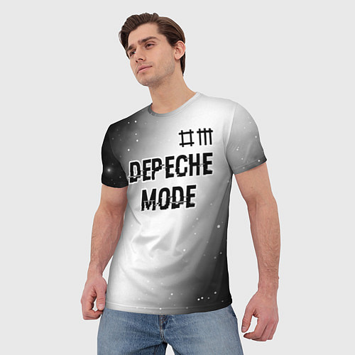 Мужская футболка Depeche Mode glitch на светлом фоне: символ сверху / 3D-принт – фото 3