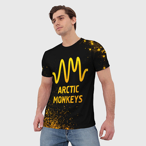 Мужская футболка Arctic Monkeys - gold gradient / 3D-принт – фото 3