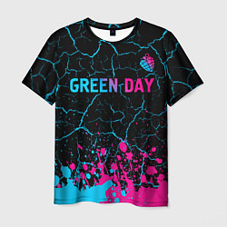 Футболка мужская Green Day - neon gradient: символ сверху, цвет: 3D-принт