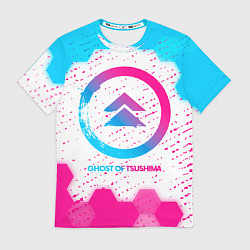 Футболка мужская Ghost of Tsushima neon gradient style, цвет: 3D-принт