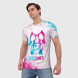 Футболка мужская Deftones neon gradient style, цвет: 3D-принт — фото 2