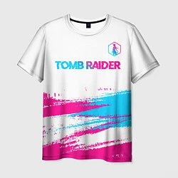 Футболка мужская Tomb Raider neon gradient style посередине, цвет: 3D-принт
