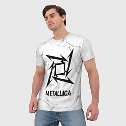 Футболка мужская Metallica glitch на светлом фоне, цвет: 3D-принт — фото 2