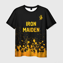 Футболка мужская Iron Maiden - gold gradient: символ сверху, цвет: 3D-принт