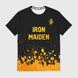 Футболка мужская Iron Maiden - gold gradient: символ сверху, цвет: 3D-принт